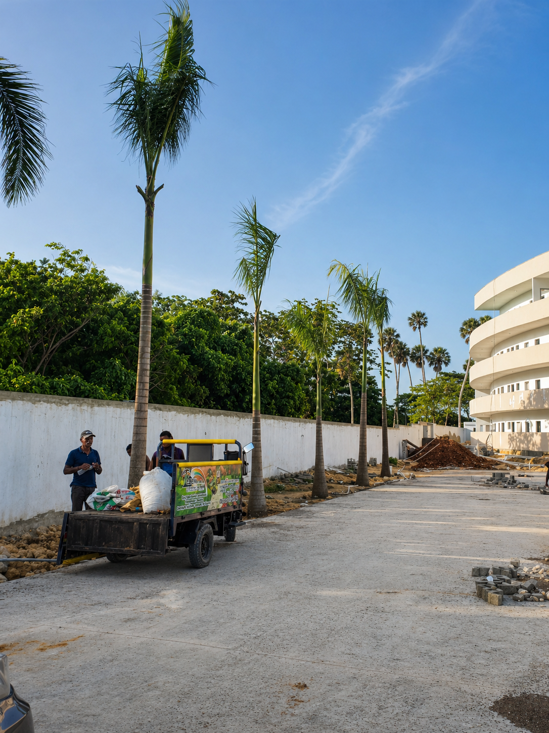 EBPH landscaping team and equipment at a project site