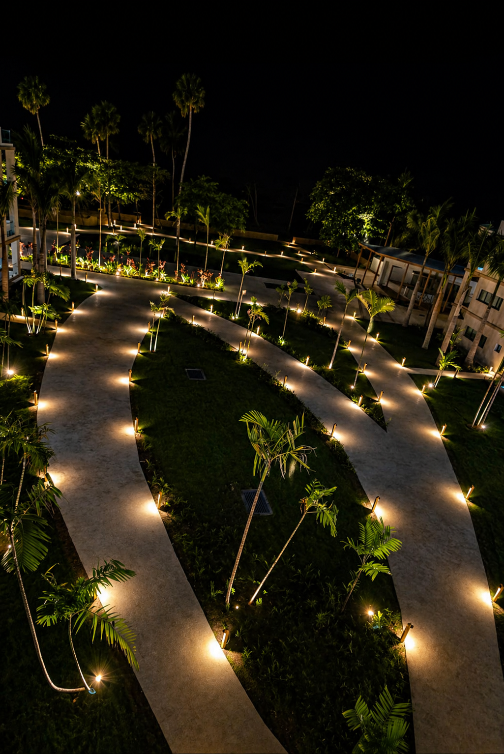 Illuminated garden pathways and premium landscape lighting
